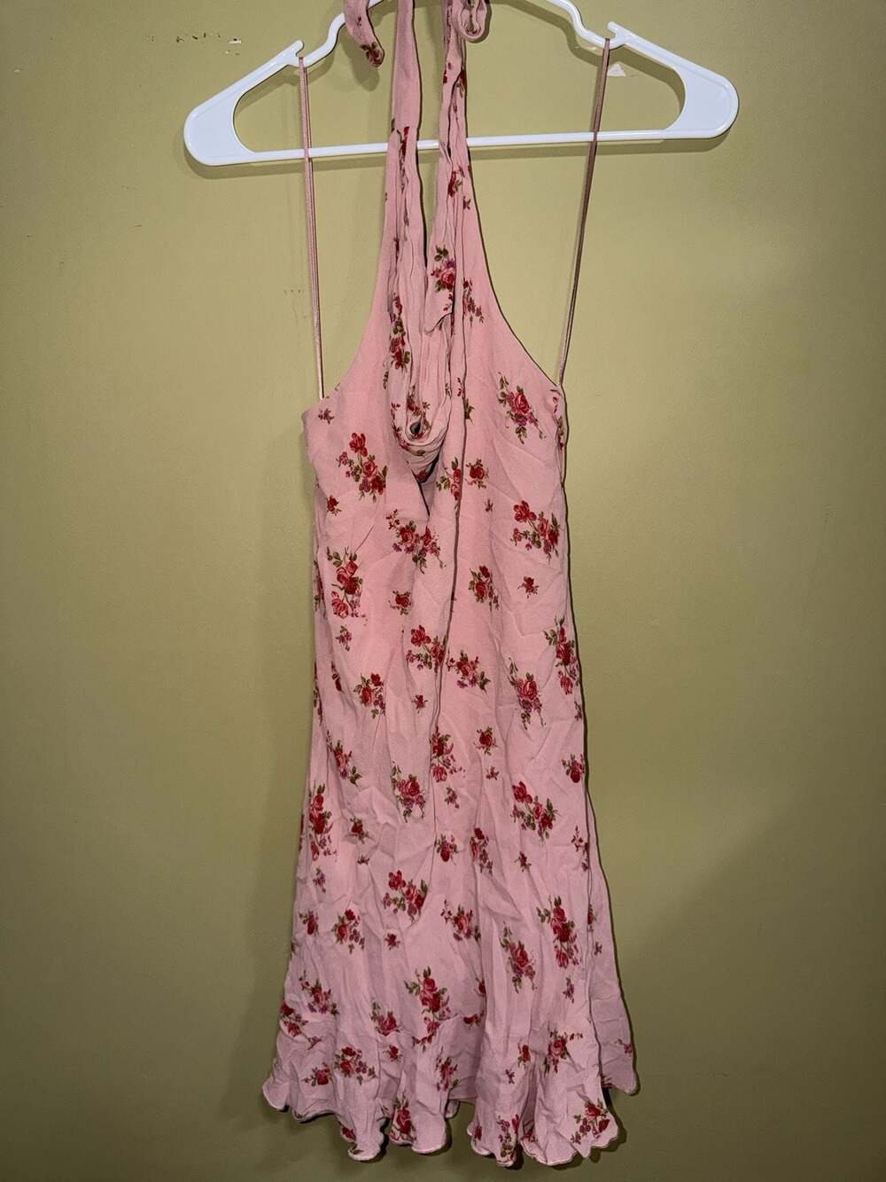 Reformation Floral V-Neck Halter Maxi Dress